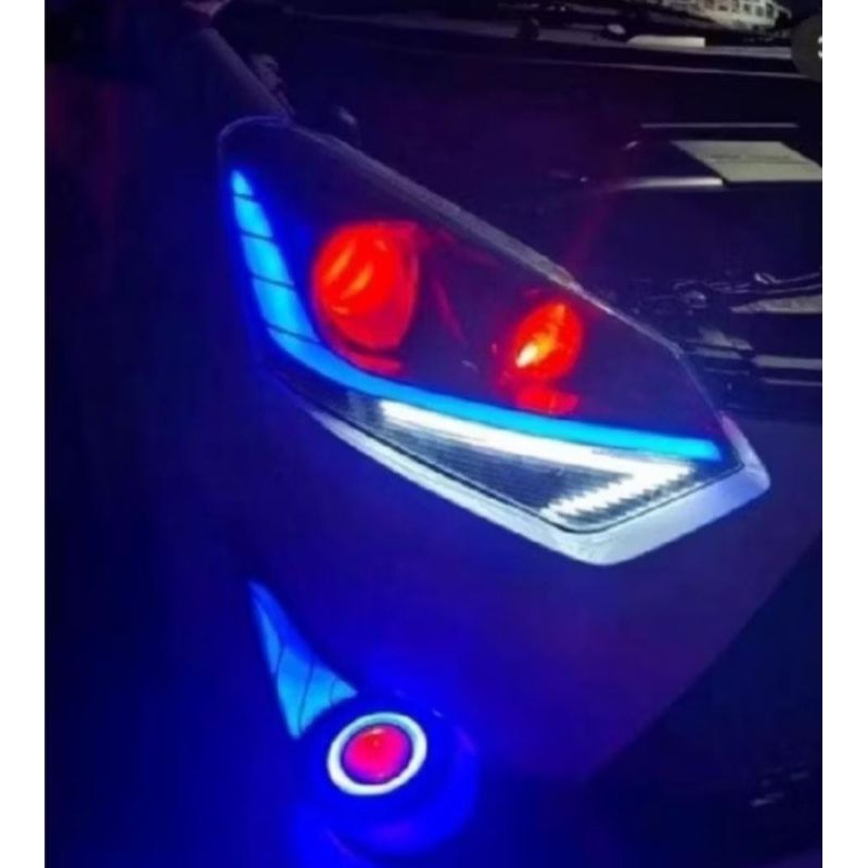 lampu agya 1.2 new custom headlamp foglamp mobil agya baru