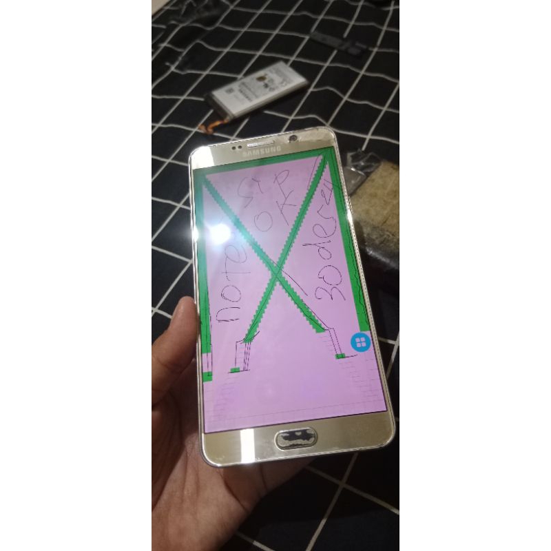 LCD Samsung Note 5 (SM n9208) Ori Copotan Minus Seperti Difoto