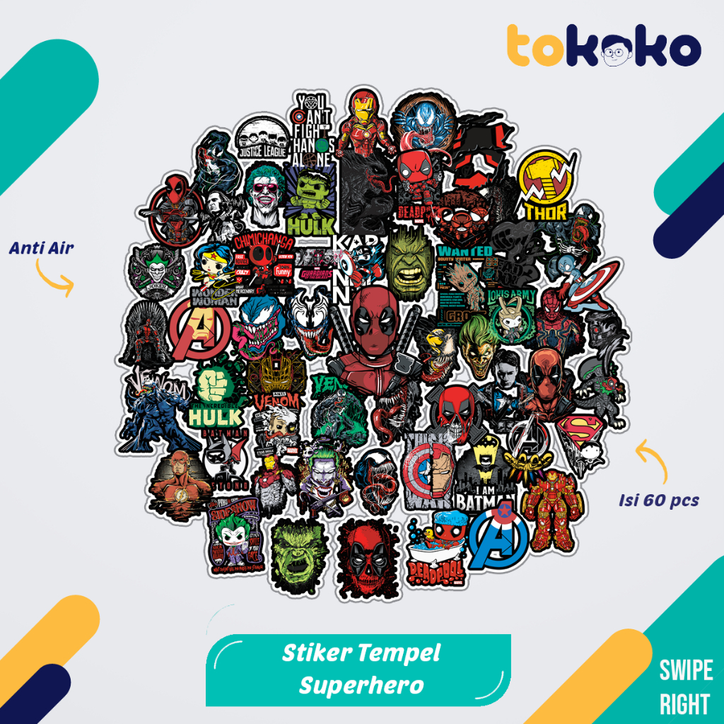 

Stiker Cutting Superhero Paper Vinyl Dekorasi Laptop Koper Tumbler Kulkas DIY