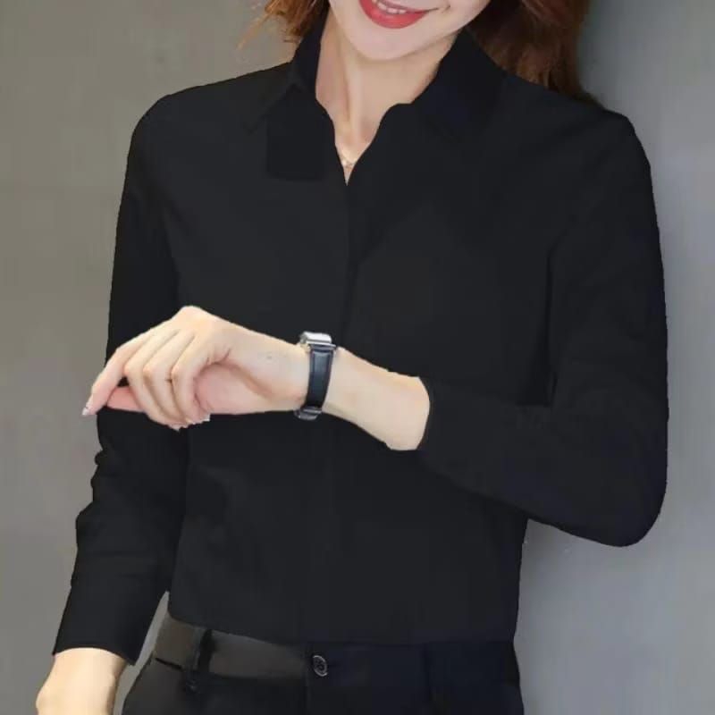 TERBARU Kemeja Wanita Putih Lengan Panjang - Baju Kemeja putih wanita Hem Kantor Formal Baju Ospek