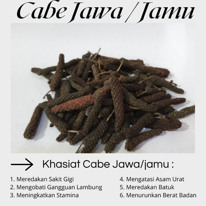 

CABE JAMU/CABE JAWA/CABE PUYANG KERING, 100 gr dan 250 gr