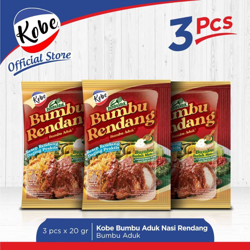 

Kobe Bumbu Aduk Nasi Rendang Sachet 20 gram