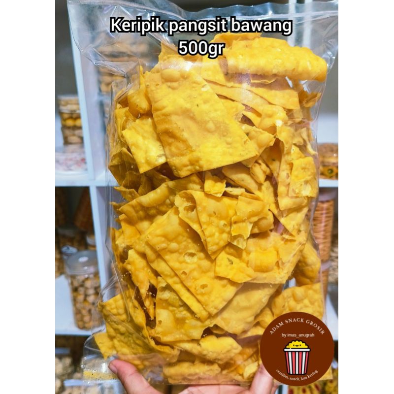 

KERIPIK PANGSIT LIPAT 500 GR/ PANGSIT BAWANG/ PANGSIT ACEH