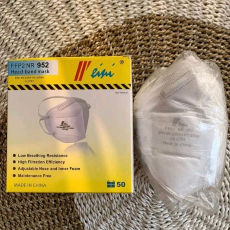 MASKER KN95 HIJAB HEADLOOP ISI 50 PER BOX WARNA PUTIH N95 MASK MURAH HEMAT BANJARMASIN KALIMANTAN KA