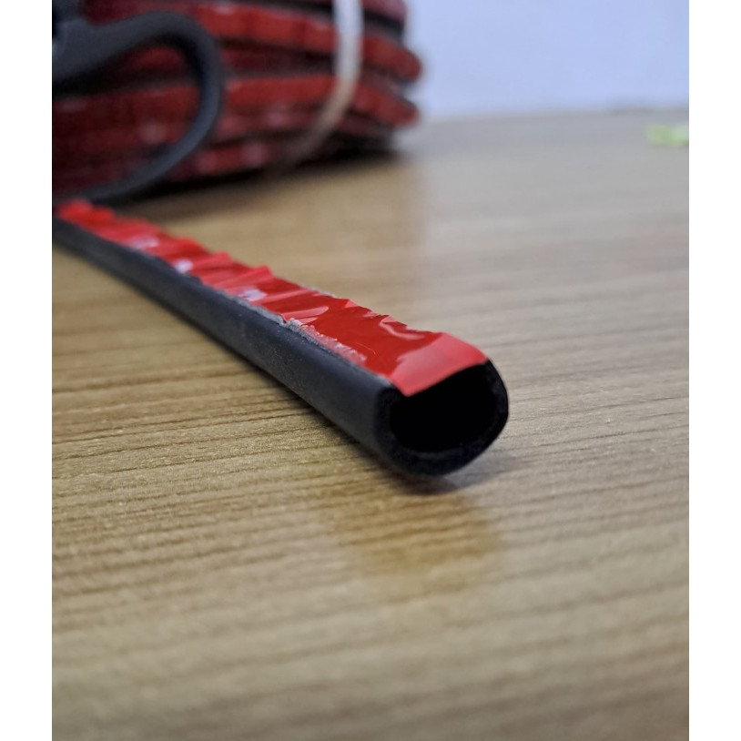 EPDM Seal Seal Strip/ Karet Peredam Pintu Kap Mesin Mobil D Dengan 3M Adhesive - 10x8mm