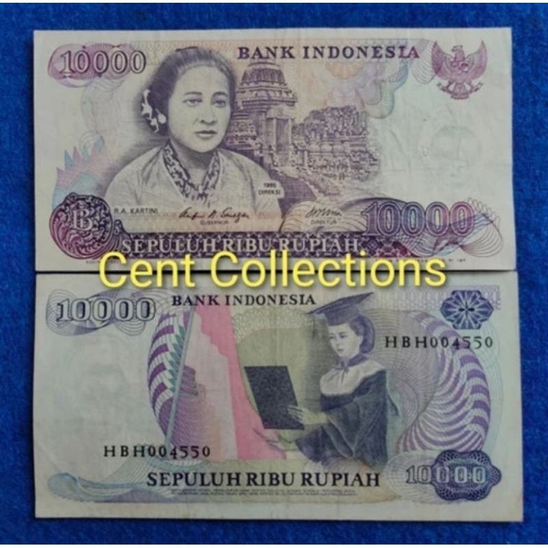 uang kuno 10.000 R.A.KARTINI. 10 000 rupiah kartini tahun 1985