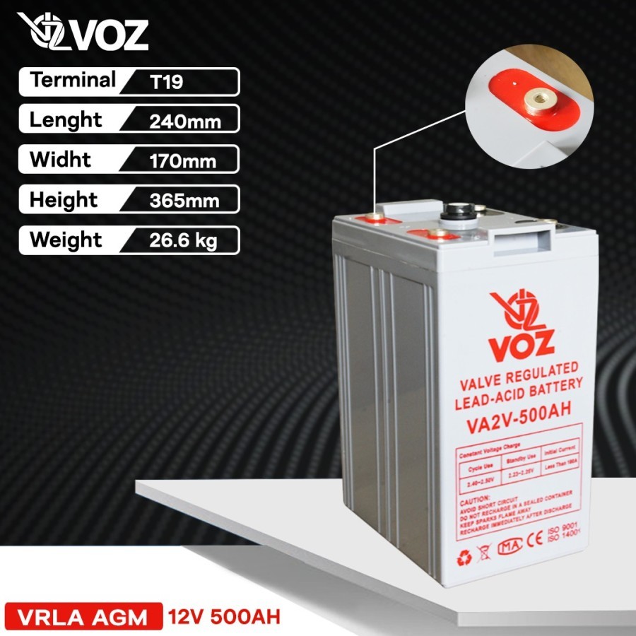 VOZ VRLA 2V 500Ah - Aki VRLA/Aki Solar Panel