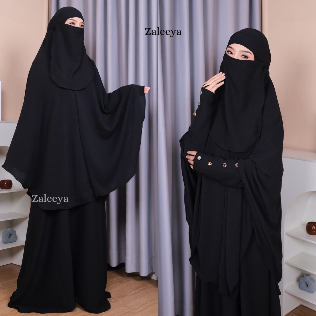 Abaya One Set Semi French Khimar & Cadar Bandana