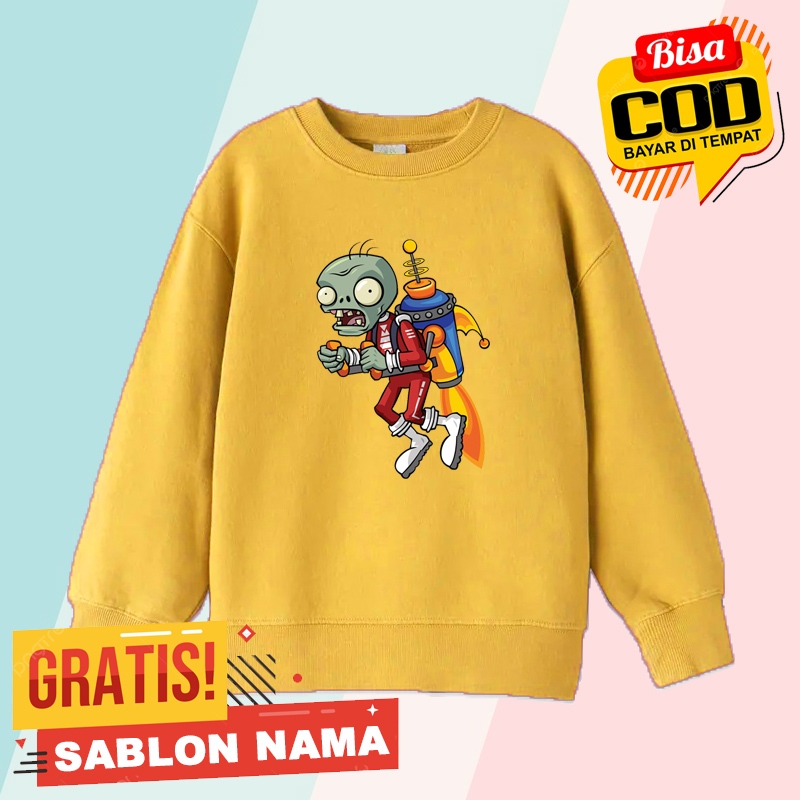 Jaket Sweater Anak Motif Plant Vs Zombie Character Zombie Rocket - Sweater Anak Laki Laki - Perempua
