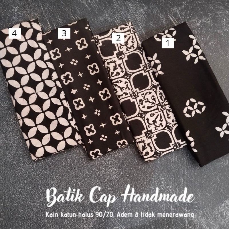 KAIN BATIK CAP HANDMADE HITAM PUTIH SERIES