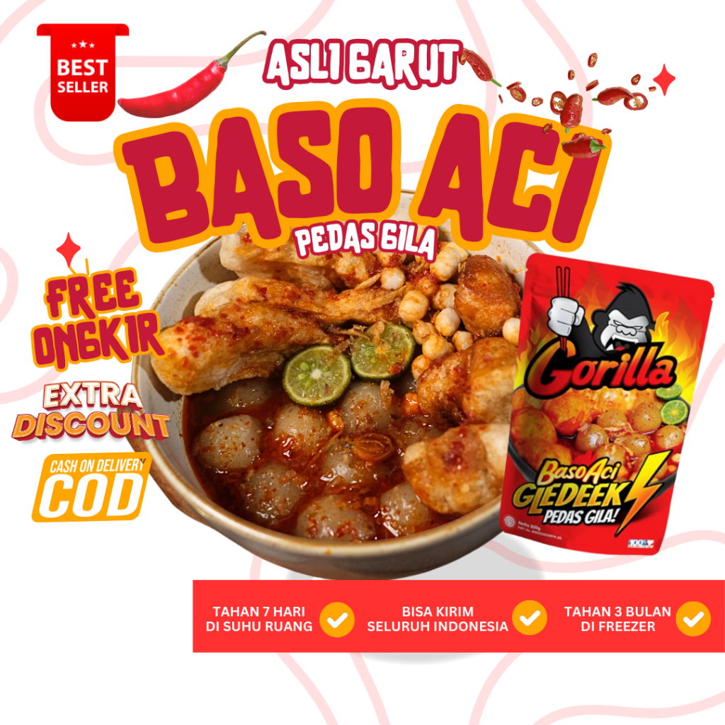 

[FLASH SALE] Bakso Aci Pedas Instant Frozen Food, Sambal Gledeek Extra Pedas