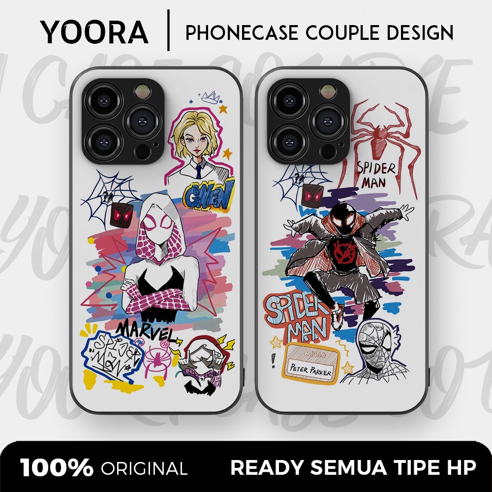 [SPI15] Custom Case Couple Spiderman Spidergwen Premium Bisa Untuk Semua Tipe Hp