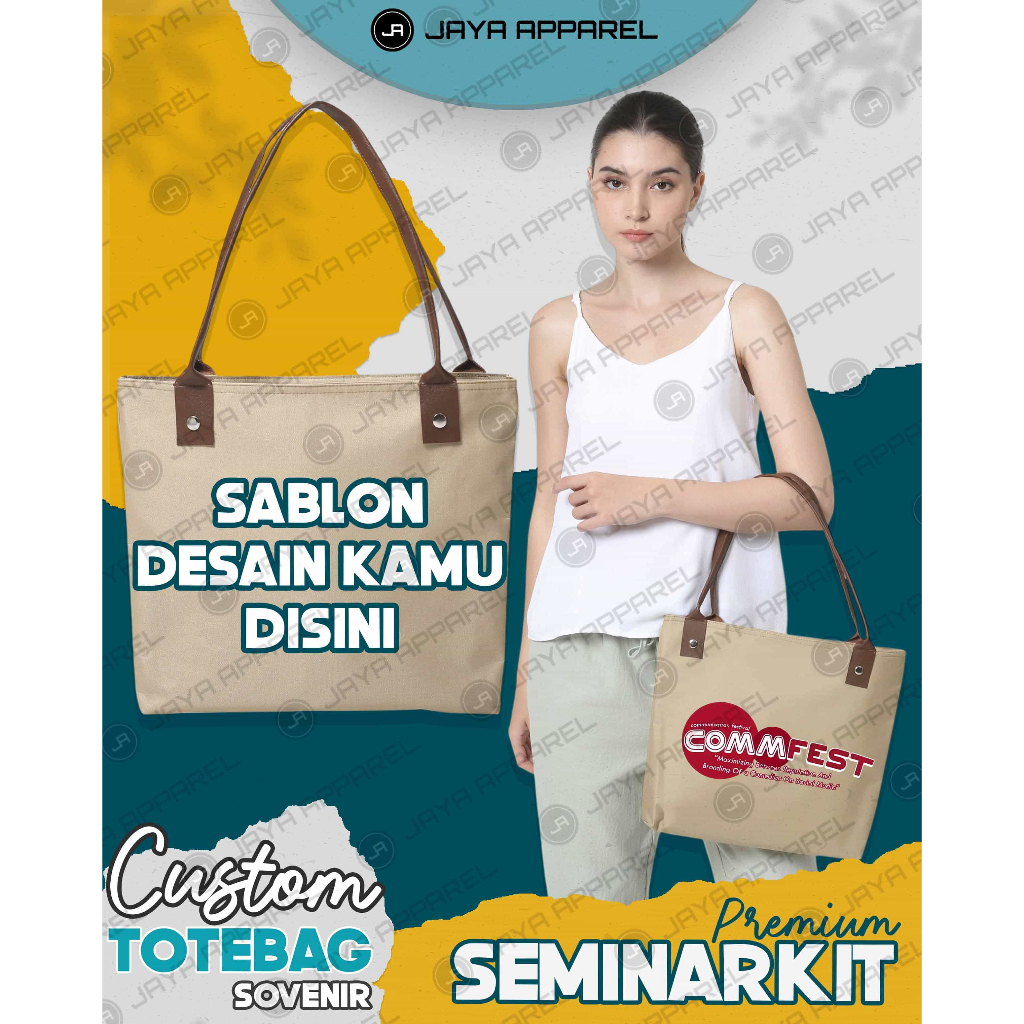 Totebag Semi Kanvas-Totebag Seminarkit-Sovenir Totebag Tebal Reseleting-Custom Sablon