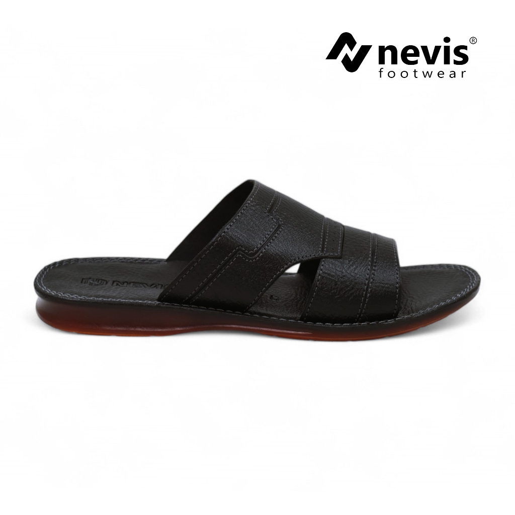 NEVIS Sandal Pria Slop ABBAS Sendal Kulit Casual Santai Cowok Keren