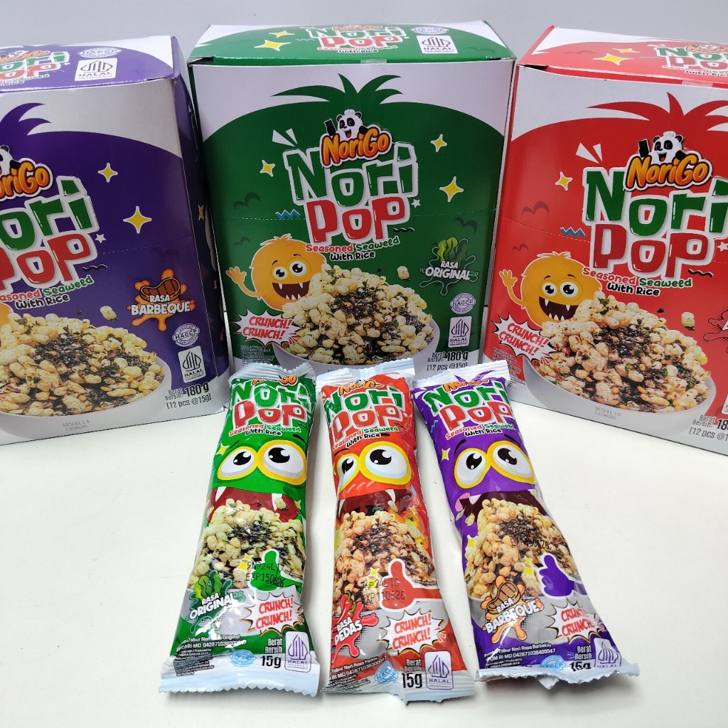 

[1 DUS ISI 5 BOX] Norigo Nori Pop Seasoned Seaweed With Rice / Snack Rumput Laut