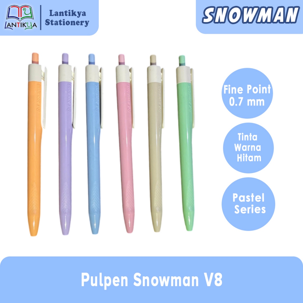 

Pulpen Snowman V8/Ballpoint Snowman Pen V8 Semi Gel/PER PCS - Stationery