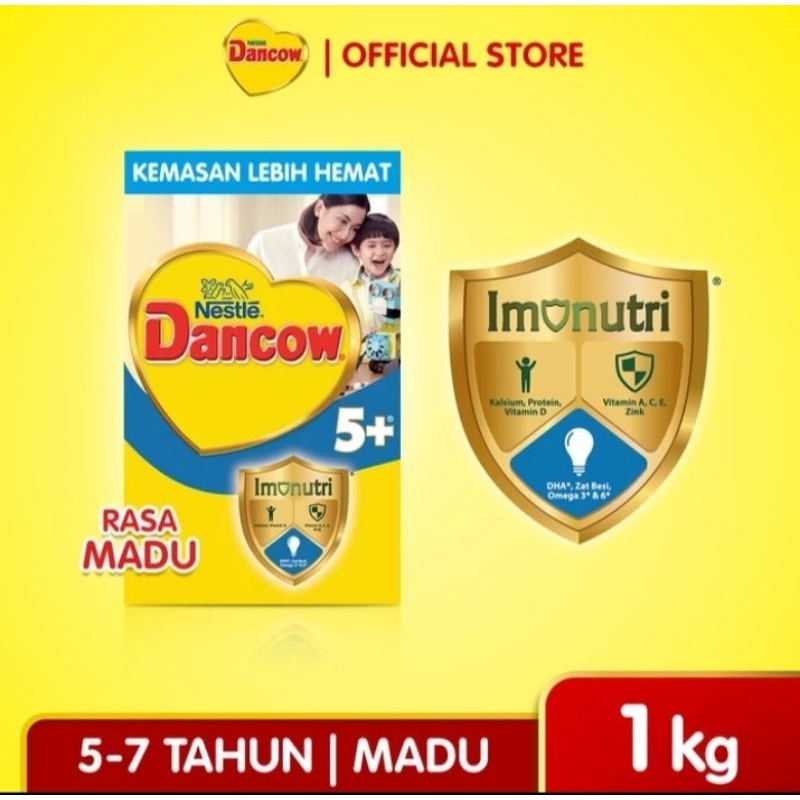 

Nestle DANCOW 5+ MADU Susu Anak Umur, 5-12 Tahun, Ukuran ; 1 kg Per Box