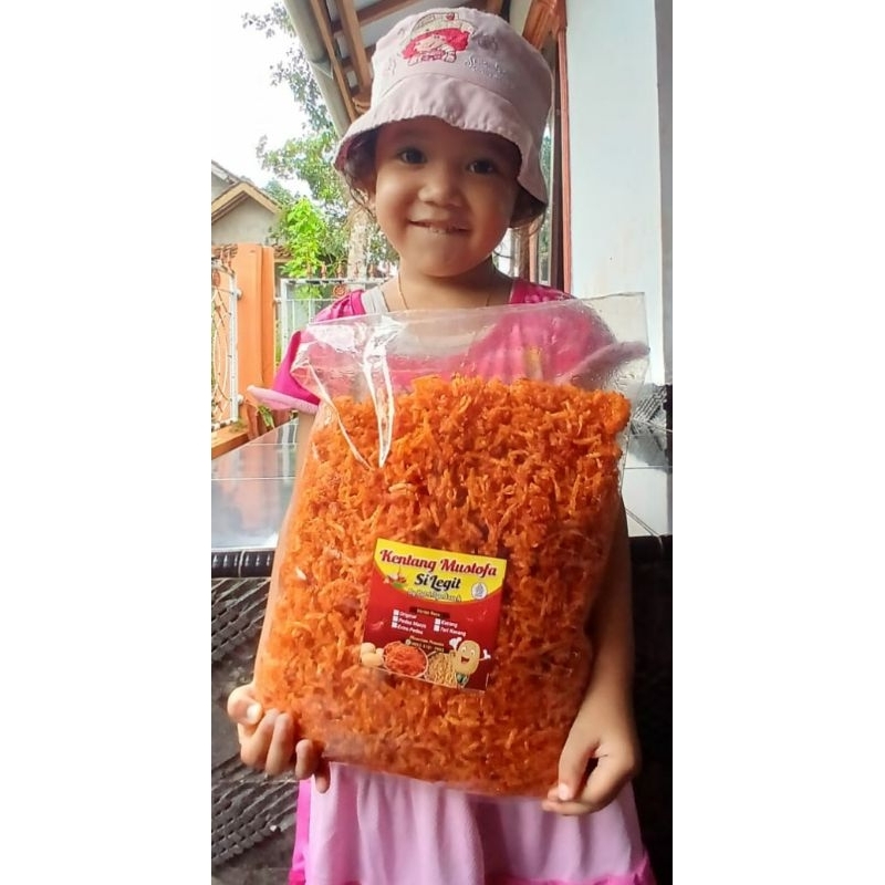 

Kentang mustofa silegit keripik kentang pedas manis kemasan 500gr-1kg