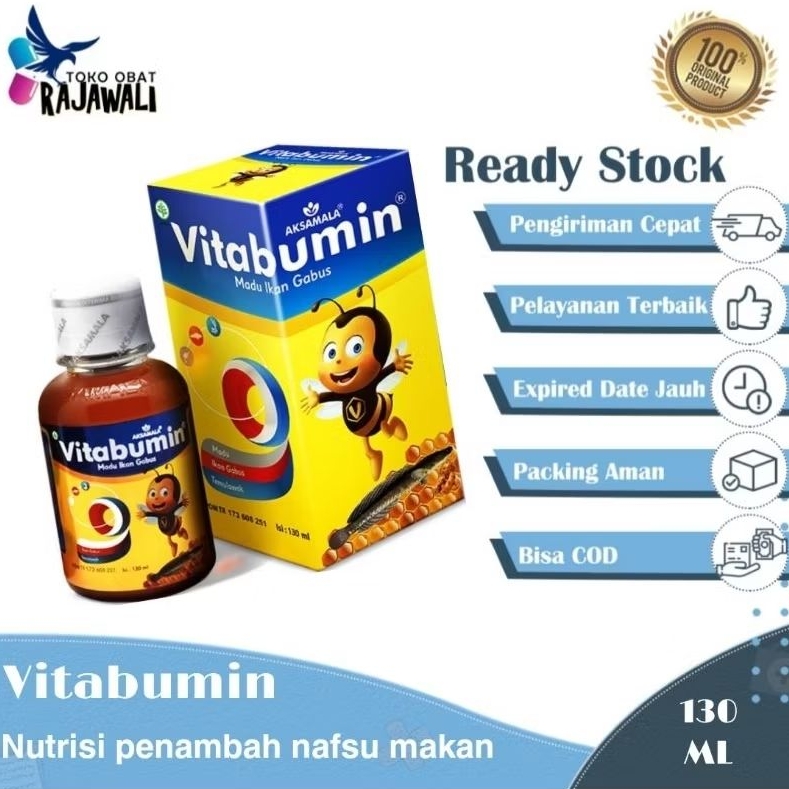 

Vitabumin madu ikan gabus original 100% berhologram 130ml