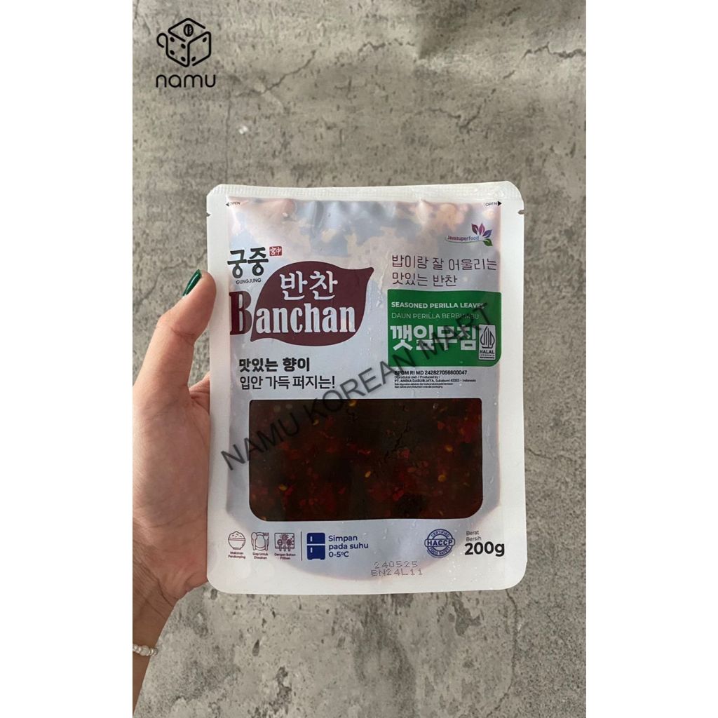 

Seasoned Perilla Leaves 200gr / Daun Perilla Berbumbu / Banchan Korea / Perilla Leaves / Makanan Korea