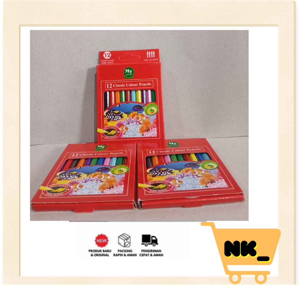 

NK - 12 psc pensil COLOUR / PENSIL WARNA PENDEK KECIL