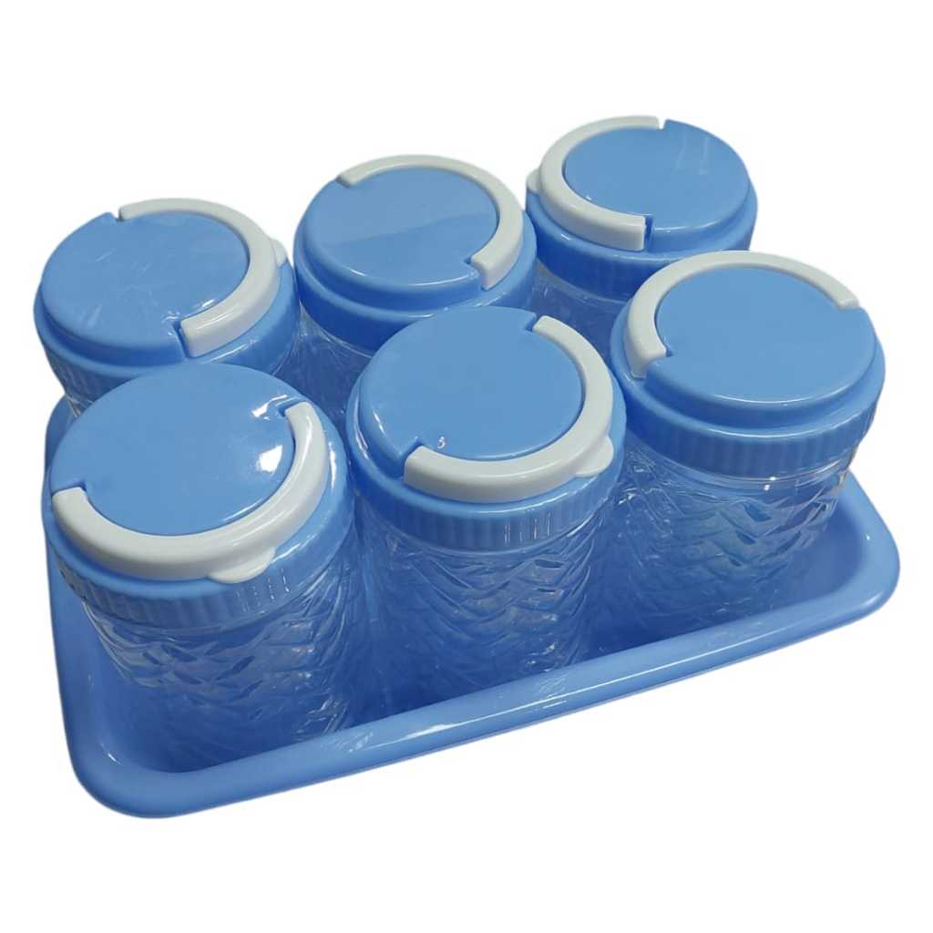 Toples Set Nampan 6 Pcs Mewah Estetik Wadah Permen Hijau Toples Kue Lebaran Kecil Mika Kedap Udara