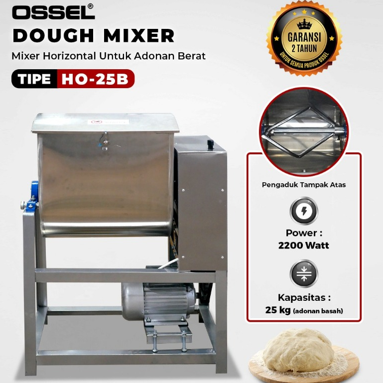 OSSEL Dough Mixer 25 kg Adonan Mie Mixer Adonan Berat Mixer Horiozontal Mixer Mie Mixer HO25 Ossel
