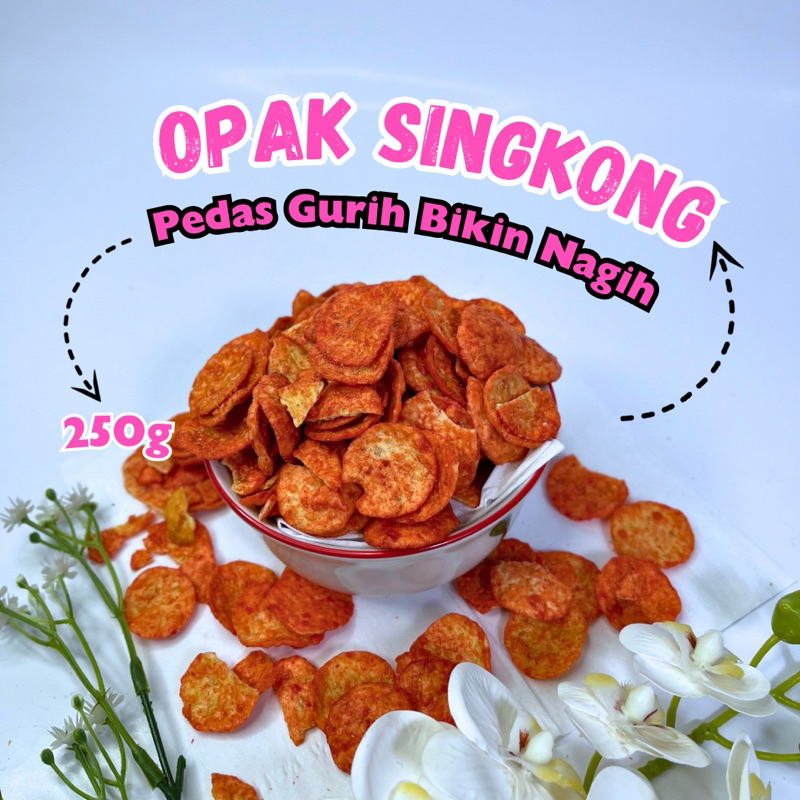 

snack kiloan opak singkong pedas 250gram | jajanan jadul | makanan ringan kiloan | cemilan lebaran