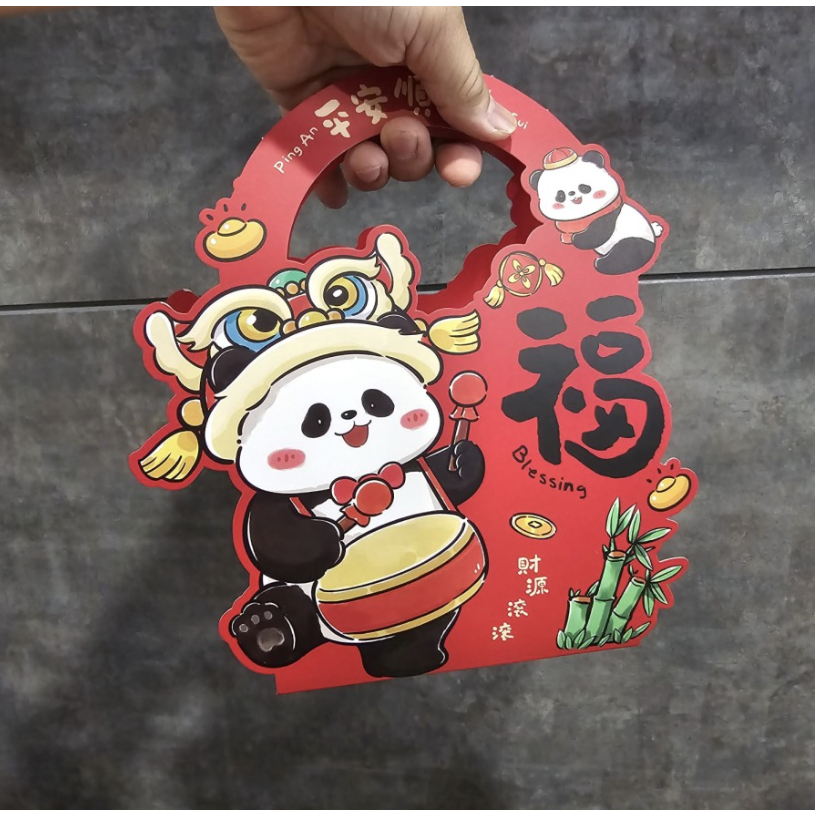 

Imlek Box Panda kotak cake imlek cny roll cake / Imlek Box Gift sincia / Box Nastar cookies / imlek box candy