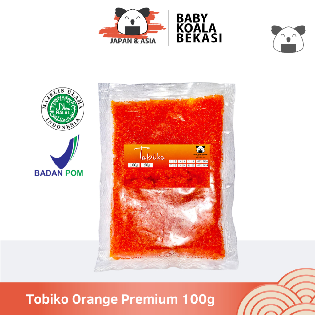 

TOBIKO Premium Orange 100 g Halal │ Telur Ikan Terbang Oren Berbumbu │ Seasoned Flying Fish Roe-BKB