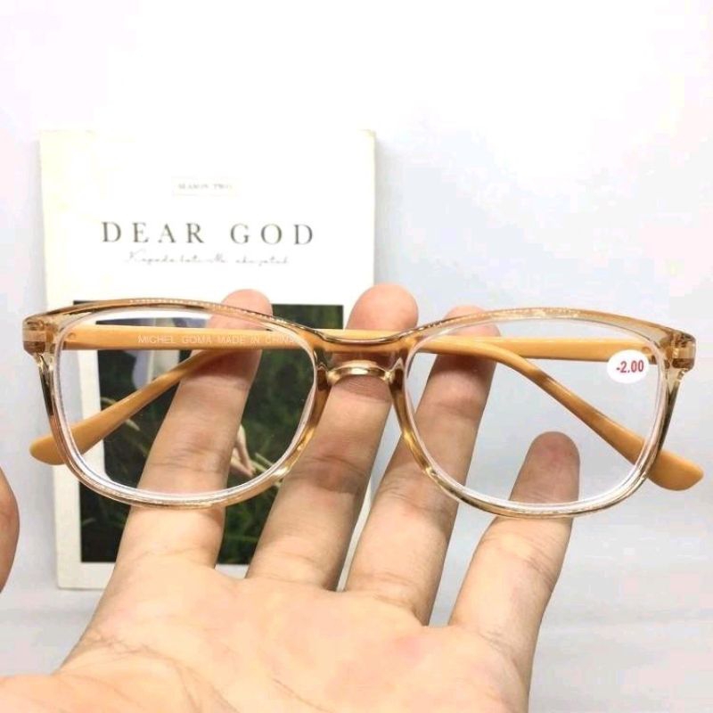 Kacamata Minus Wanita -0.50 sd -4.00 / Kacamata Minus Cewek Warna Caramel