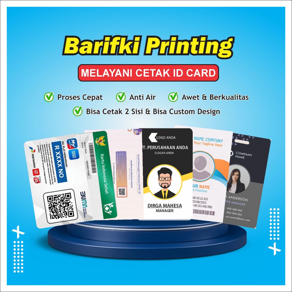 

Cetak ID Card PVC Custom Kartu Pelajar Kartu Anggota My Pertamina NPWP KIS dll