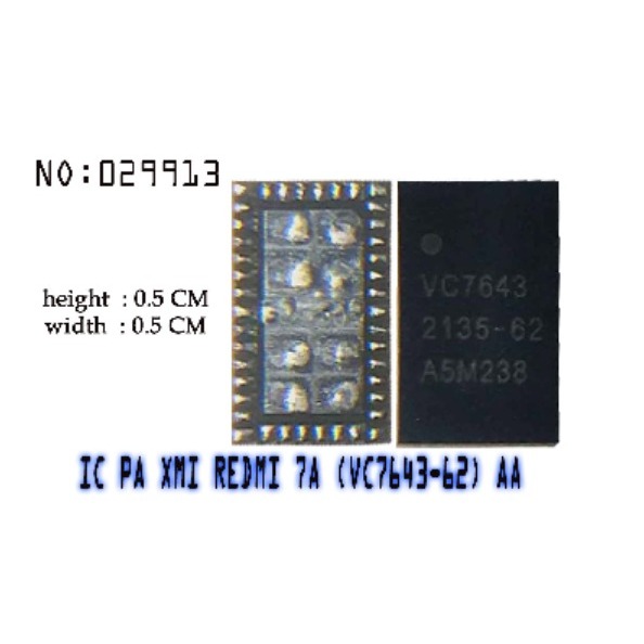 IC PA REDMI 7A VC7643-62 AA RF SINYAL VC7643 62 VC 7643 62 VC764362