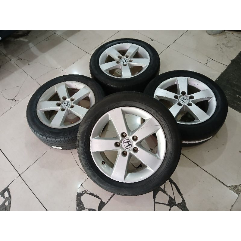 jual murah belg civic r16x6bpcd 5x114 et 50 ban 205 55 16 dunlop