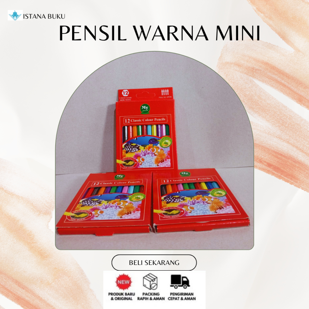 

PENSIL WARNA MINI | ISI 12 CLASIC COLOURS PENCIL | 3.0 MM LEADS NO TOXIC | 100% ORIGINAL [ BISA COD ]