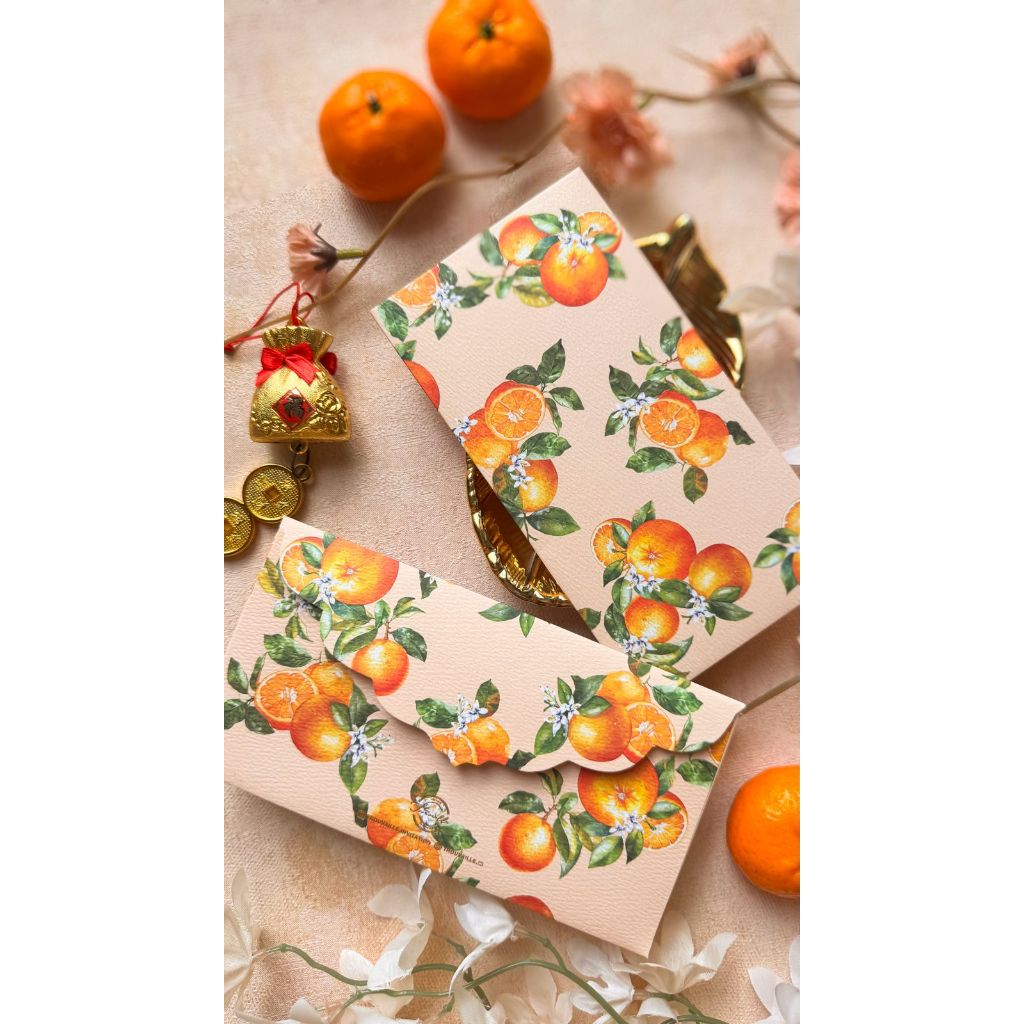 

Angpau Special Orange Blossom With Paper Anggrek