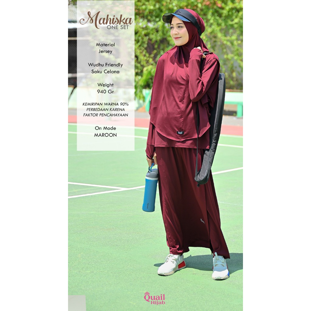 ONE SET OLAHRAGA MAHISKA outfit one set syar'i Quail  bahan jersey