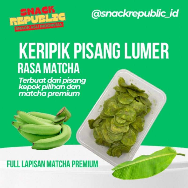 

Keripik Pisang Lumer Rasa Matcha - Kemasan thinwall 500 ml (175 gr)