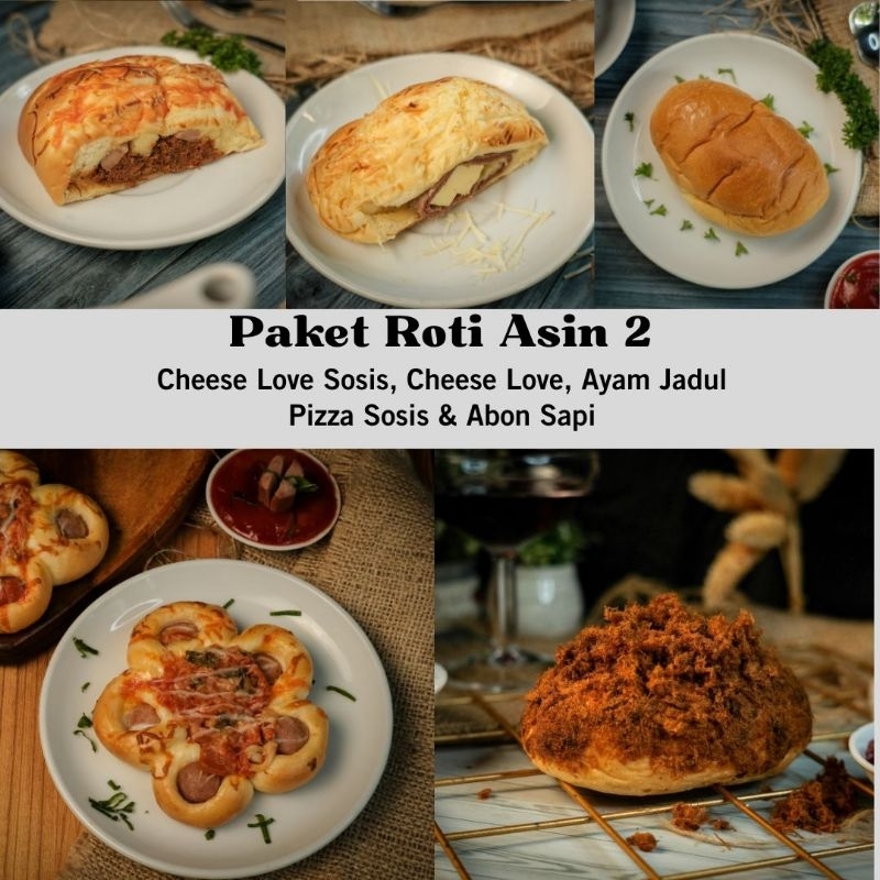 

Paket Roti Asin 2 isi Roti Abon Sapi, Cheese Love, Cheese Love Sosis, Ayam Jadul, Pizza Sosis