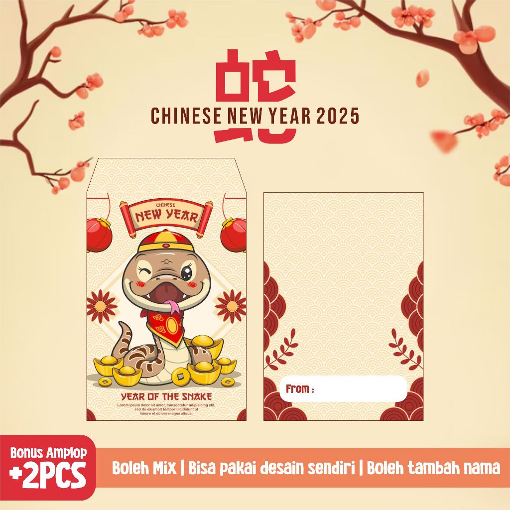 

Angpao Imlek Amplop Imlek 2024 Shio Ular/Snake (Isi 10pcs + Bonus 2pcs)