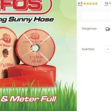 

Selang Sunny Hose 2" 50 m Efos Buang Air Lipat Irigasi 2 inci 50 mtr