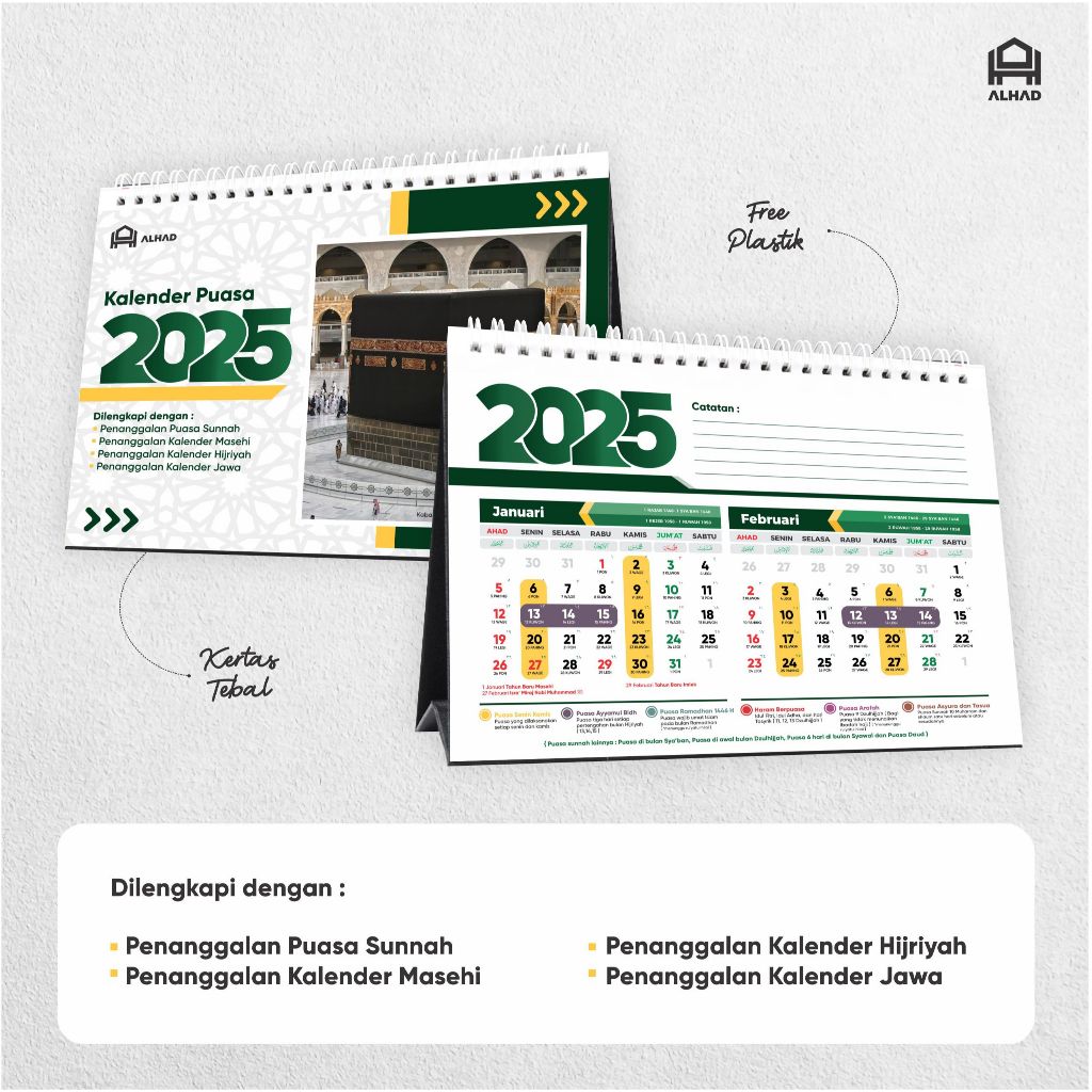 

Kalender Meja 2025 I Kalender Puasa I Bisa Custom I M01
