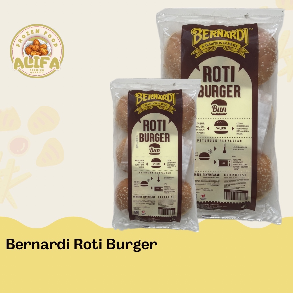 

BERNARDI Roti Burger Bun 300 gr / 6 pcs - FROZEN FOOD