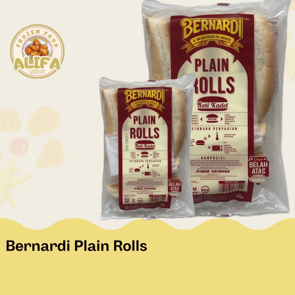 

ROTI HOTDOG BERNARDI PLAIN ROLLS 300GR ISI 6PCS HOT DOG BUNS