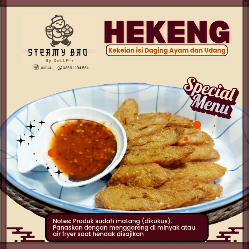 

Hekeng Ayam Udang / Kekeian / Gohyong / Ngohyong / Lumpia Kulit Tahu isi Ayam Udang (±450 gram)