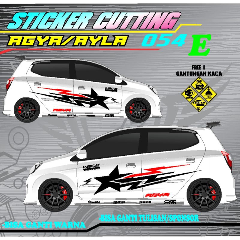 Sticker mobil ayla-agya Brio sticker list mobil ayla-agya Brio stiker mobil cocok untuk semua jenis 