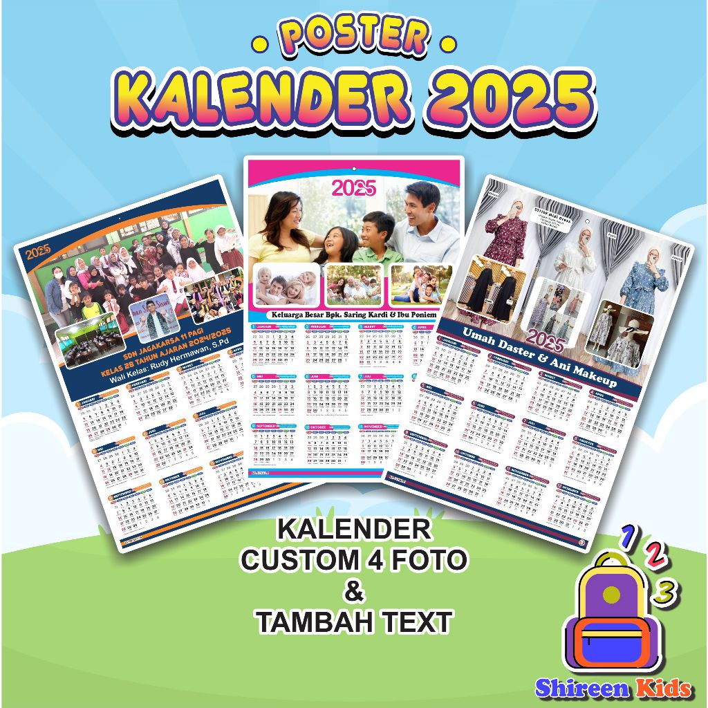 

( CUSTOM FOTO ) KALENDER POSTER 2025 - KALENDER CUSTOM FOTO