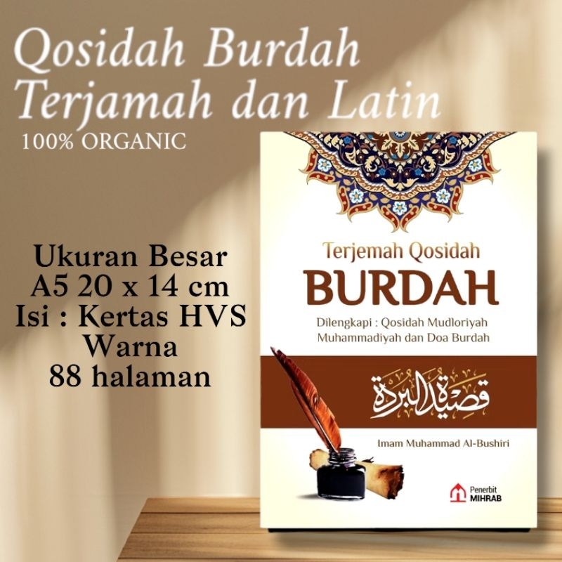 Kitab Qosidah Burdah Disertai Terjemah dan Latin Ukuran Besar A5