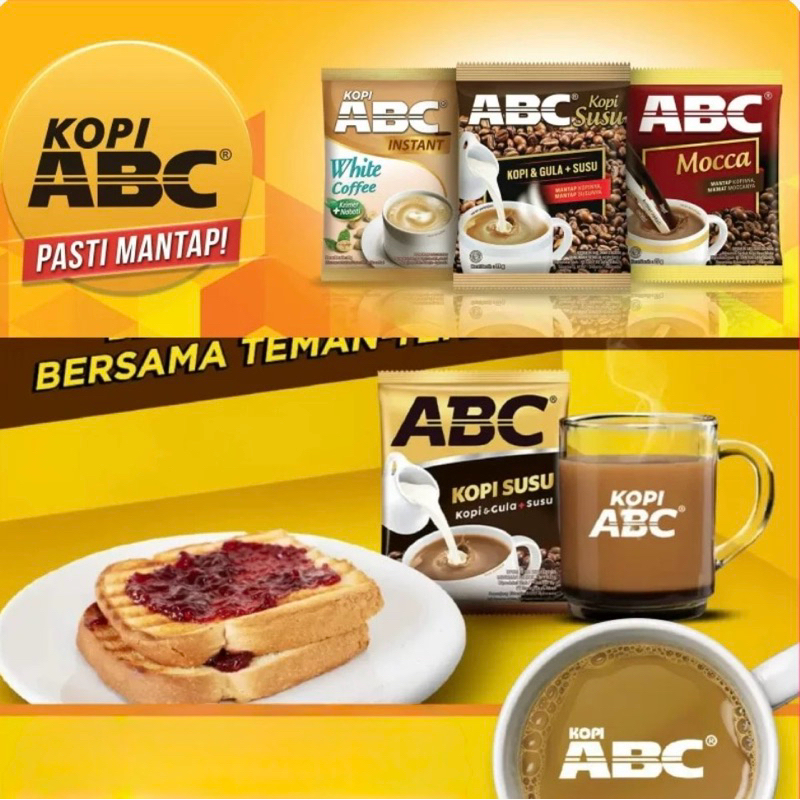 

Kopi Abc 10Sachet Kopi+Gula & Susu / Mocca / White Coffe