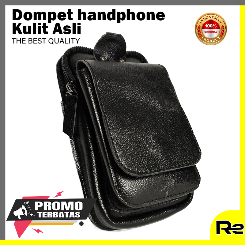 Sarung Hp Pinggang Kulit Original / Tas Pinggang Hp Pria Asli Kulit